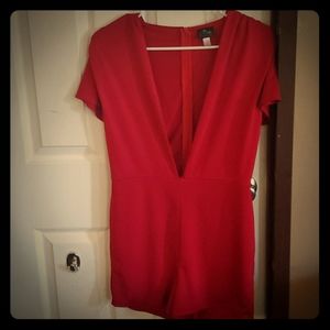 Red One Piece Zip Lingerie